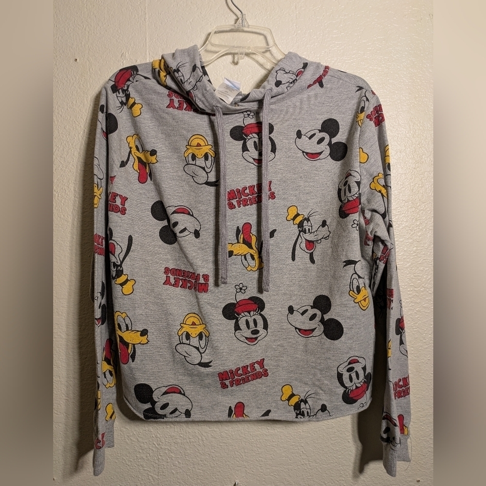 Disney Mickey Mouse Gray Hoodie Sweater Size XxG